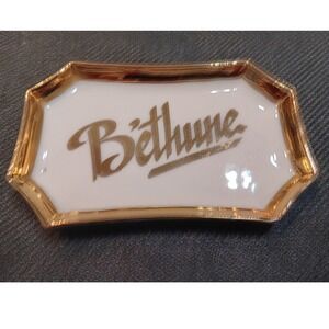 Limoges France Bethune Porcelain Trinket Dish Gold Trim Ashtray